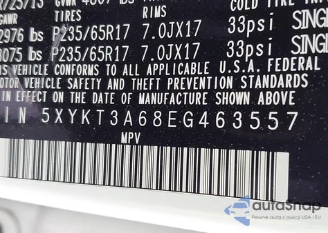 2014 Kia Sorento Lx from USA, damaged, VIN 5XYKT3A68EG463557